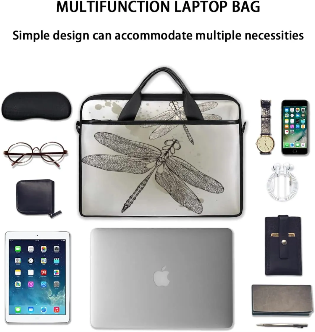 Dragonfly Laptop Shoulder Messenger Bag Waterproof Laptop Briefcase with Handle and Padded Strap Case Sleeve