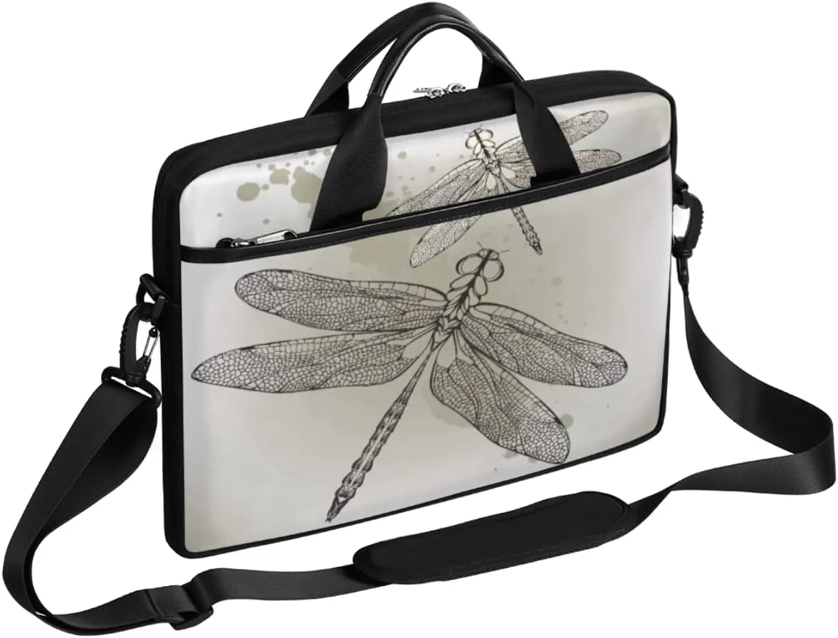 Dragonfly Laptop Shoulder Messenger Bag Waterproof Laptop Briefcase with Handle and Padded Strap Case Sleeve
