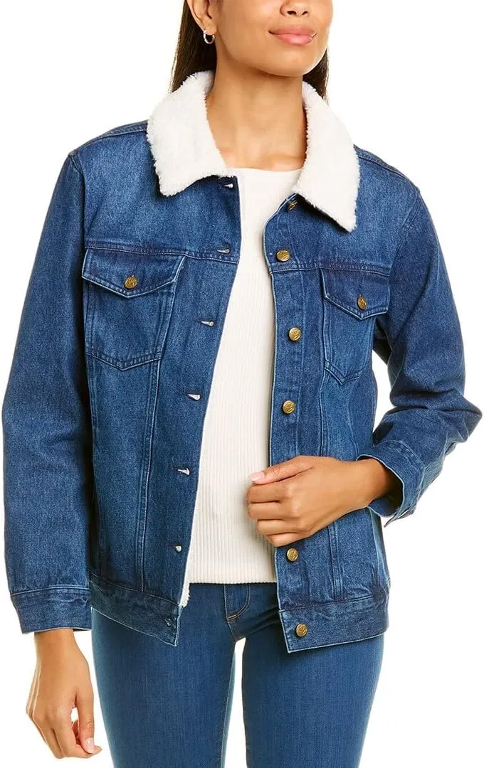 Draper James Shearling Denim Jacket