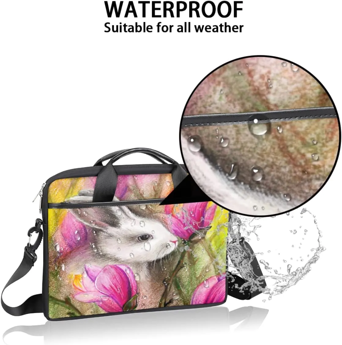 Earth And Spacecraft Laptop Shoulder Messenger Bag Waterproof Laptop Briefcase Handle Padded Strap
