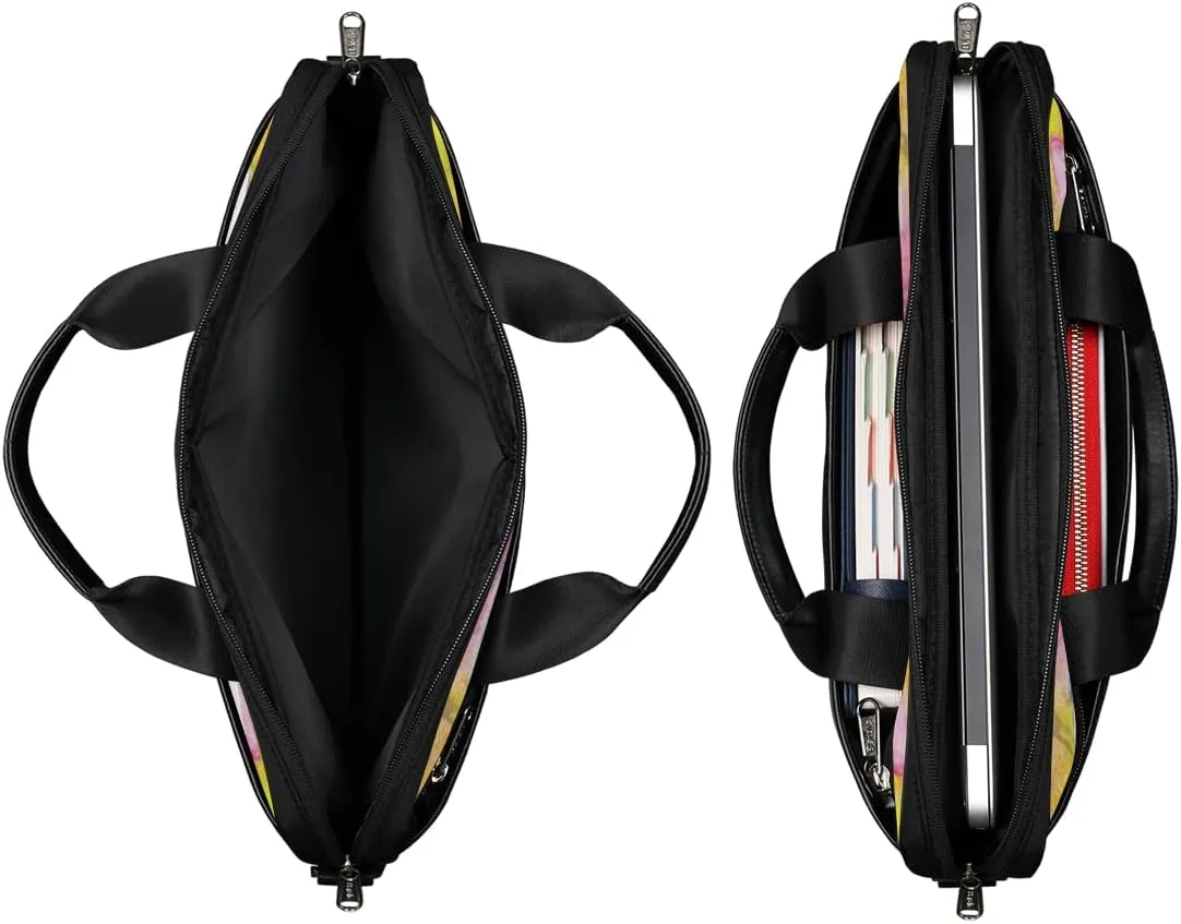 Earth And Spacecraft Laptop Shoulder Messenger Bag Waterproof Laptop Briefcase Handle Padded Strap