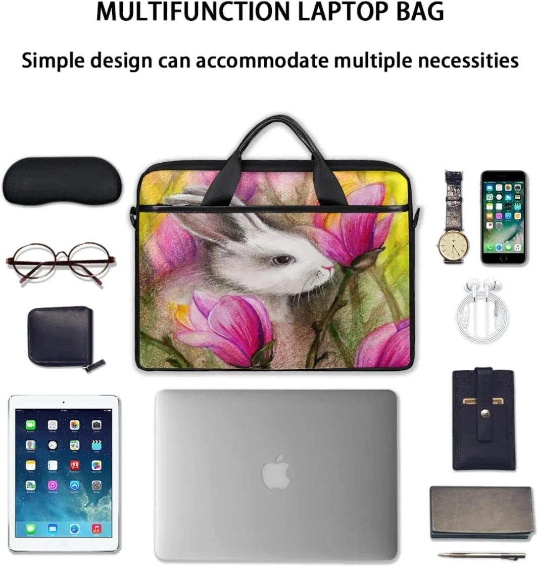 Earth And Spacecraft Laptop Shoulder Messenger Bag Waterproof Laptop Briefcase Handle Padded Strap