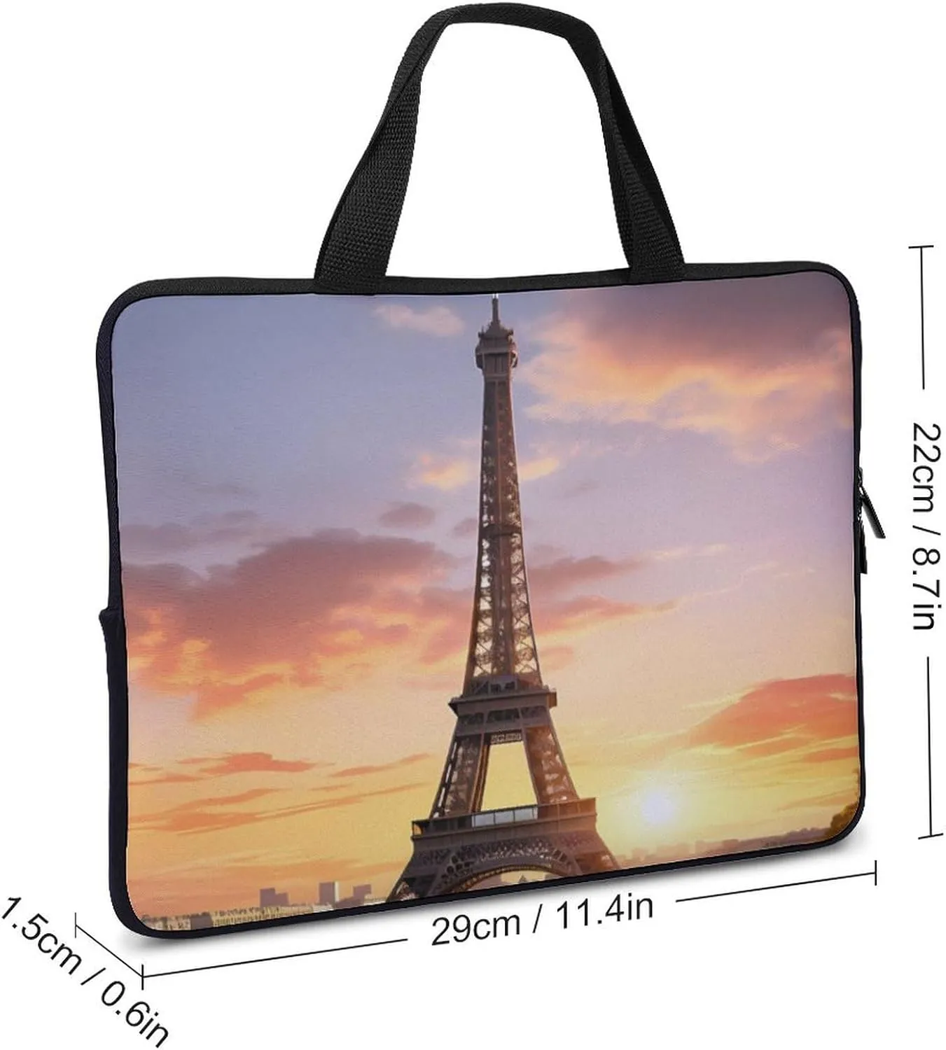 Eiffel Tower Laptop Bag Carrying Case Computer Protective Sleeve Case Briefcase for Men Women