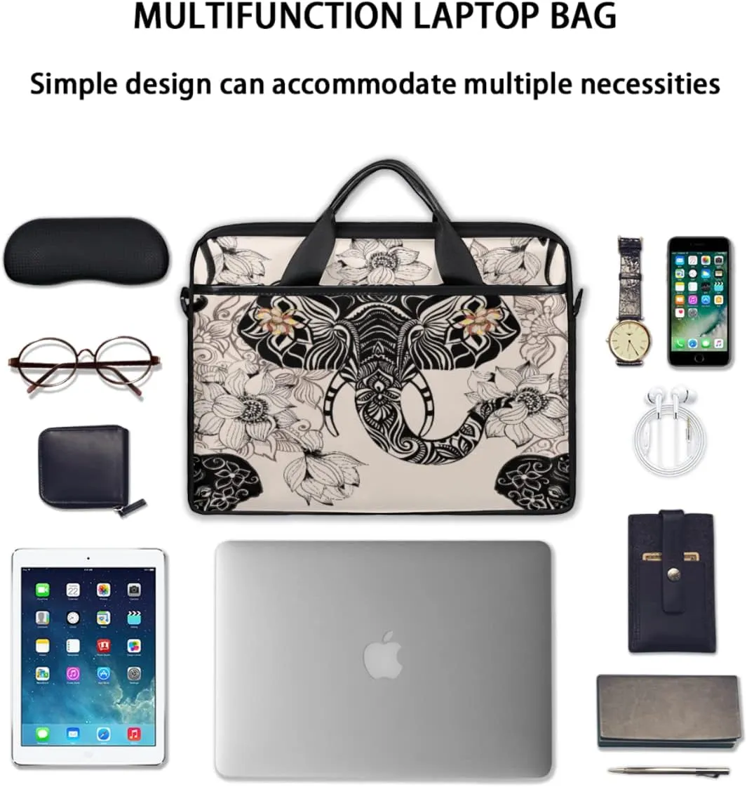 Eiffel Tower Paris Laptop Shoulder Messenger Bag Waterproof Laptop Briefcase with Handle and Padded Strap Case Sleeve
