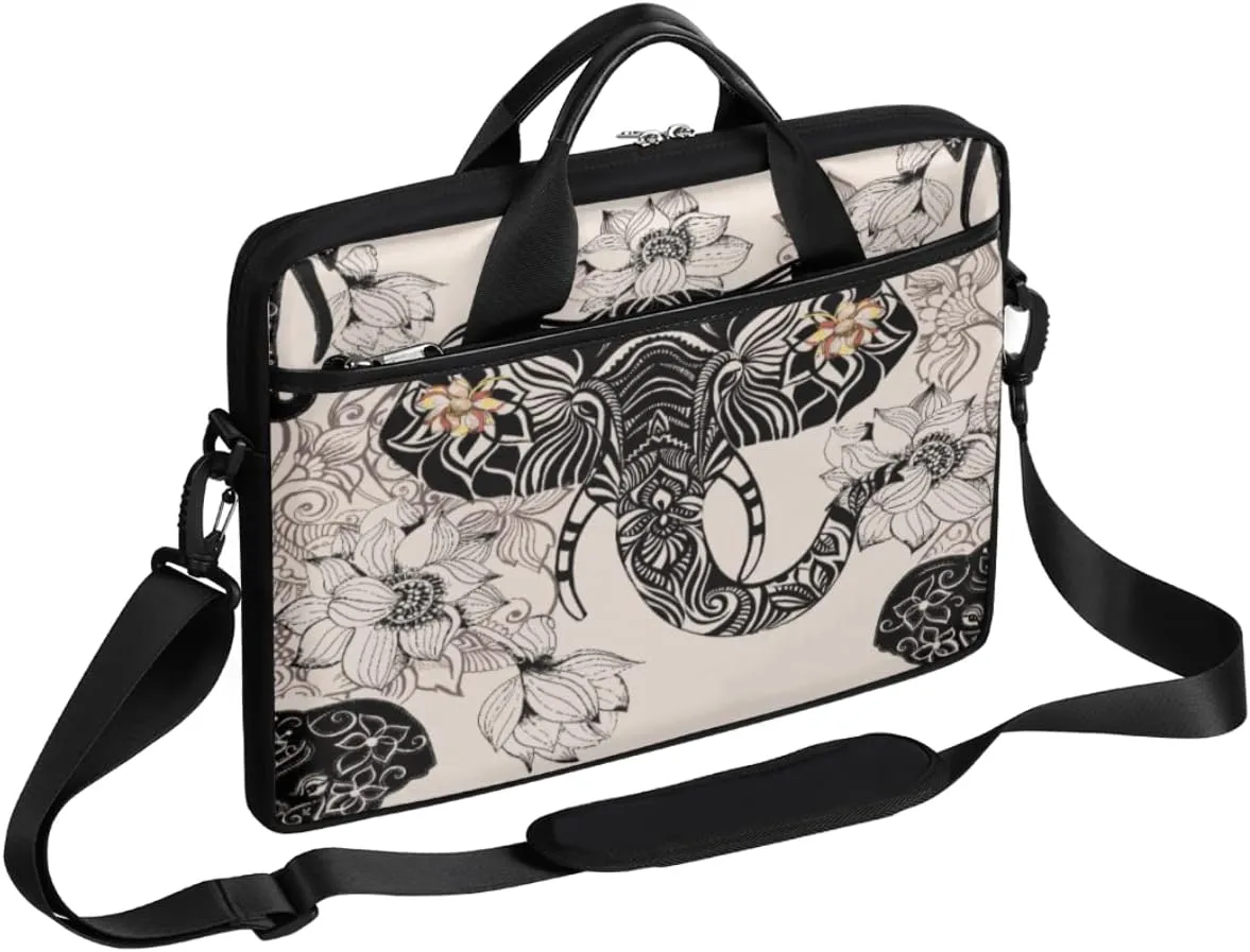 Eiffel Tower Paris Laptop Shoulder Messenger Bag Waterproof Laptop Briefcase with Handle and Padded Strap Case Sleeve