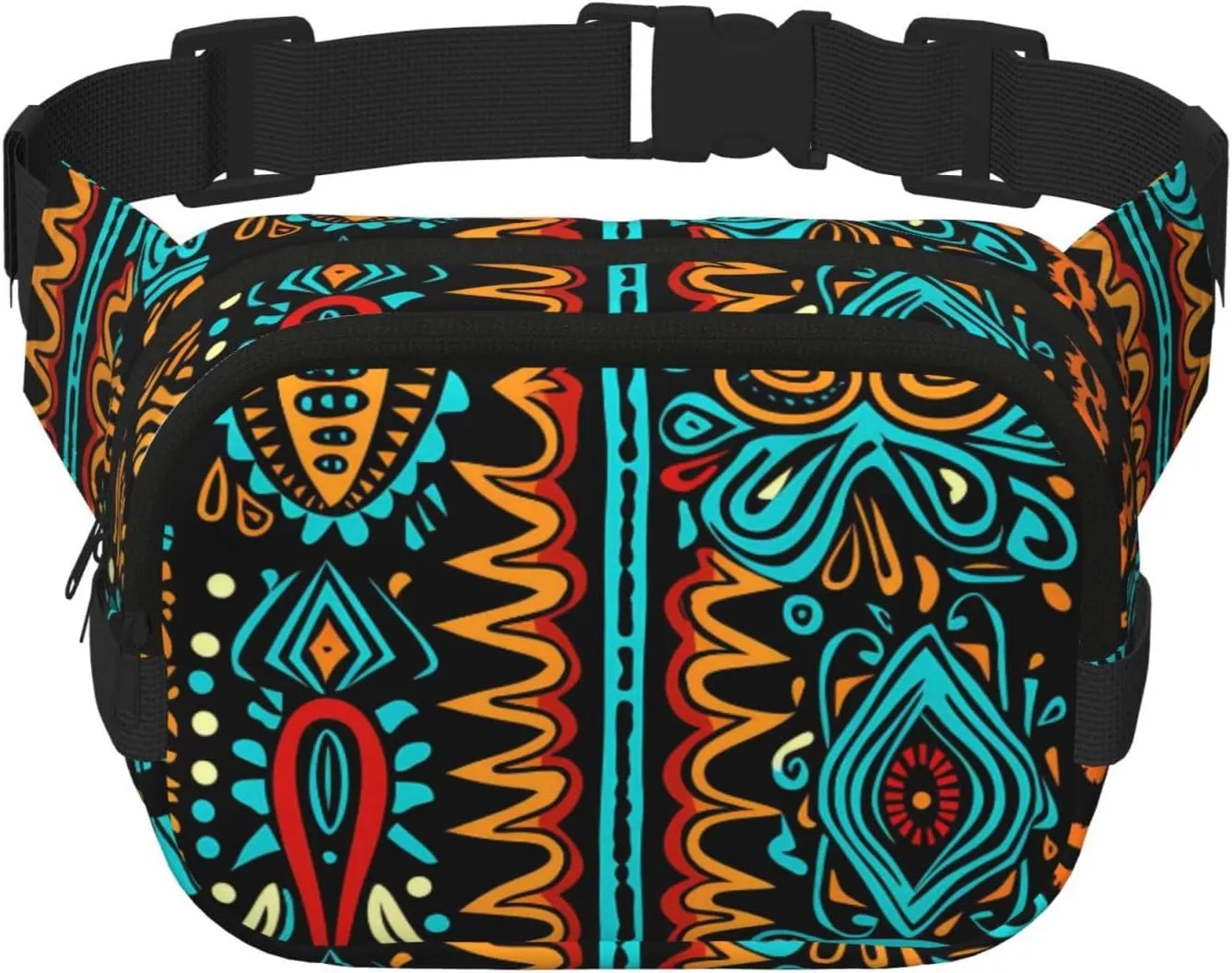 Ethnic African Elements Fanny Pack for Women Men Fashion Waist Packs with Adjustable Strap Crossbody Belt Waist Bag for Hiking Running Travel