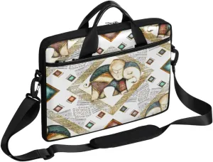 Ethnic Style Elephant Laptop Shoulder Messenger Bag Waterproof Laptop Briefcase with Handle and Padded Strap Case Sleeve