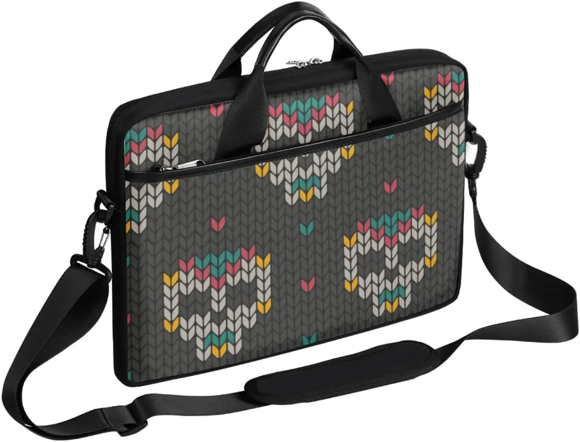 Ethnic Sugar Skull Laptop Shoulder Messenger Bag Waterproof Laptop Briefcase Handle Padded Strap