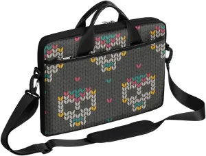 Ethnic Sugar Skull Laptop Shoulder Messenger Bag Waterproof Laptop Briefcase Handle Padded Strap
