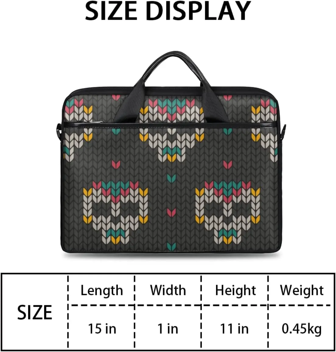 Ethnic Sugar Skull Laptop Shoulder Messenger Bag Waterproof Laptop Briefcase Handle Padded Strap