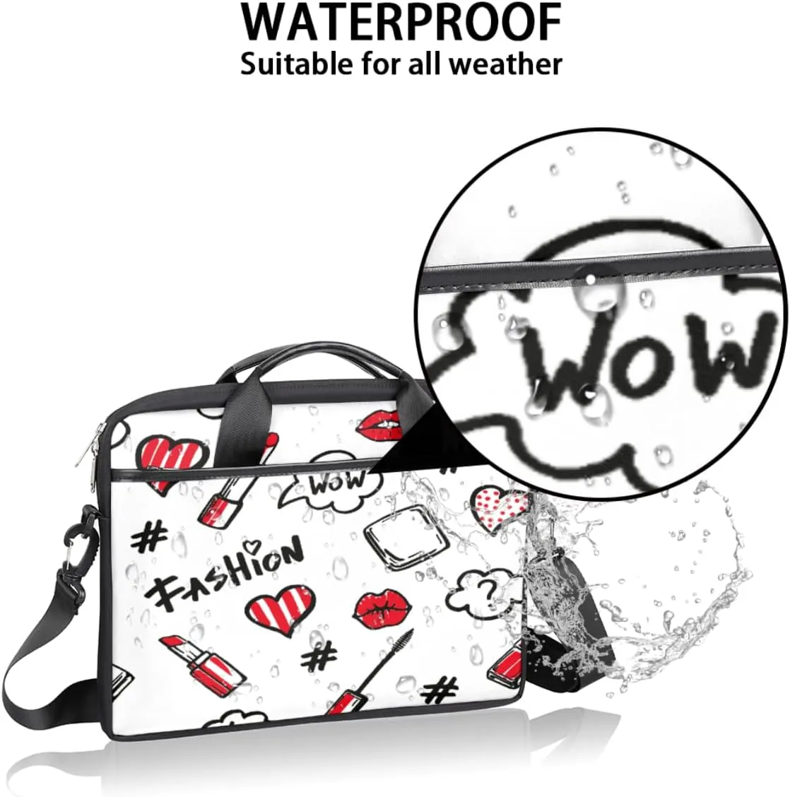 Ethnic Sugar Skull Laptop Shoulder Messenger Bag Waterproof Laptop Briefcase Handle Padded Strap