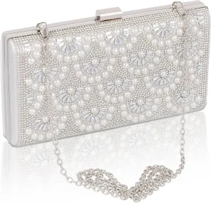 Evening Clutch Pearl Purse for Women, Party Clutches Bag Wedding Formal Handbags
