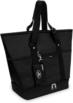 Everest Luggage Deluxe Shopping Tote, Black, Black, One Size