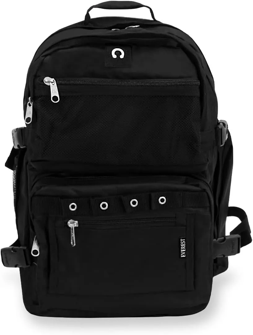 Everest Luggage Oversize Deluxe Backpack, Black, X-Large