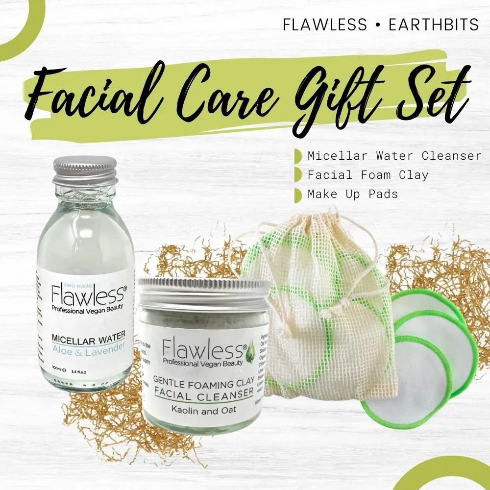 Facial Care Micellar Water Cleanser, Facial Foam Clay & Make Up Pads Bundle Gift Set