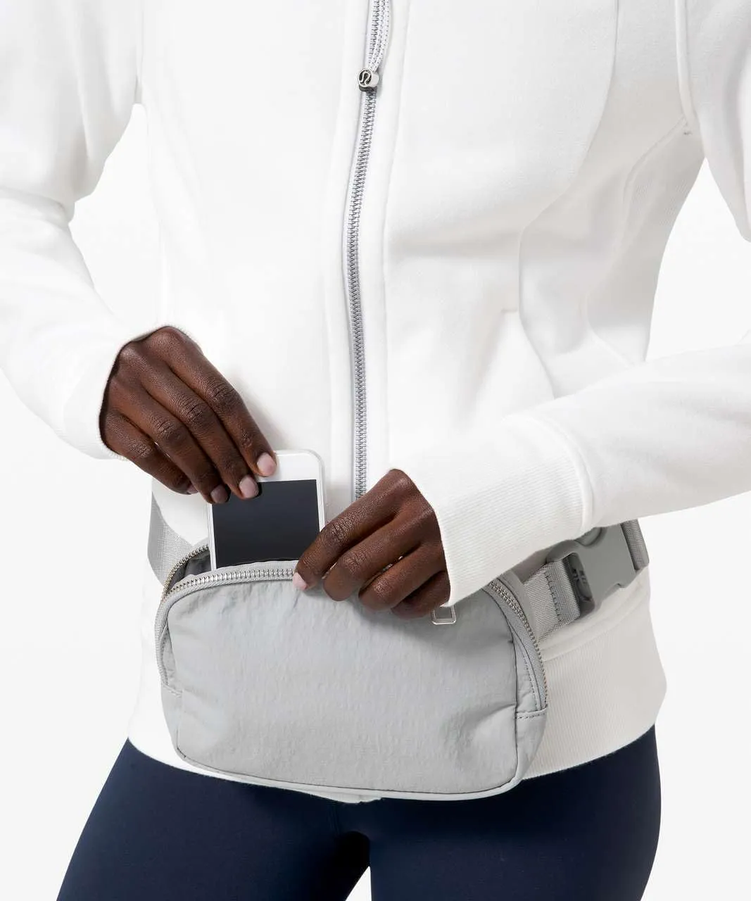 Fanny Pack Crossbody Bag Trendy Waterproof Small Sling Cross Body Purse for Women Men Fashion Waist Packs Mini Belt Bag Pouch Chest Bum Hip Bag Lulu Dupes for Travel Vacation Running Ash