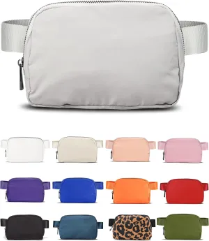 Fanny Pack Crossbody Bag Trendy Waterproof Small Sling Cross Body Purse for Women Men Fashion Waist Packs Mini Belt Bag Pouch Chest Bum Hip Bag Lulu Dupes for Travel Vacation Running Ash