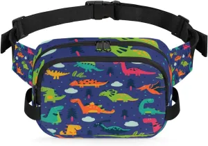 Fanny Pack for Men Women, Waterproof Sports Waist Bag Pack, Cartoon Dinosaur Belt Bag for Travel Hiking Running, Travel Chest Bag with Adjustable Strap, Funny Cool Dinosaur