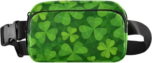 Fanny Pack for Women Men Clover Three and Four Leaves Belt Waist Pack Bum Bag Wallets for Running Cycling Hiking Travel Workout with Adjustable Strap