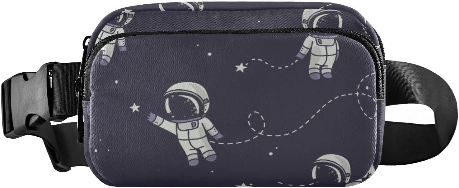 Fanny Pack for Women Men Cute Astronauts Stars Belt Waist Pack Bum Bag Wallets for Running Cycling Hiking Travel Workout with Adjustable Strap