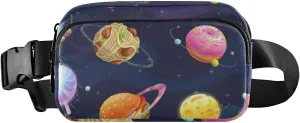 Fanny Pack for Women Men Cute Food Planets Belt Waist Pack Bum Bag Wallets for Running Cycling Hiking Travel Workout with Adjustable Strap