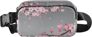 Fanny Pack for Women Men Japanese Oriental Cherry Blossom Belt Waist Pack Bum Bag Wallets for Running Cycling Hiking Travel Workout with Adjustable Strap