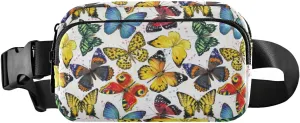 Fanny Pack for Women Men Watercolor Butterfly Pattern Belt Waist Pack Bum Bag Wallets for Running Cycling Hiking Travel Workout with Adjustable Strap