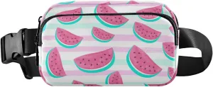 Fanny Pack for Women Men Watermelon Stripes Belt Waist Pack Bum Bag Wallets for Running Cycling Hiking Travel Workout with Adjustable Strap
