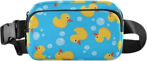 Fanny Pack for Women Men Yellow Duck Bubbles Belt Waist Pack Bum Bag Wallets for Running Cycling Hiking Travel Workout with Adjustable Strap