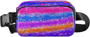 Fanny Packs for Women Men Colorful Sparkling Belt Bag Waist Pouch Packs Crossbody Bag Running Hiking Fanny Pack Gifts for Girls Boys