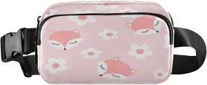 Fanny Packs for Women Men Daisy Flower Fox Belt Bag Waist Pouch Packs Crossbody Bag Running Hiking Fanny Pack Gifts for Girls Boys