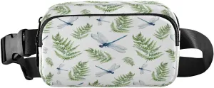 Fanny Packs for Women Men Herb Leaves Dragonfly Belt Bag Waist Pouch Packs Crossbody Bags Running Hiking Fanny Pack for Girls Boys Big Kids