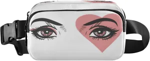 Fanny Packs for Women Men Pink Hearts Women Eyes Belt Bag Waist Pouch Packs Crossbody Bag Running Hiking Fanny Pack Gifts for Girls Boys