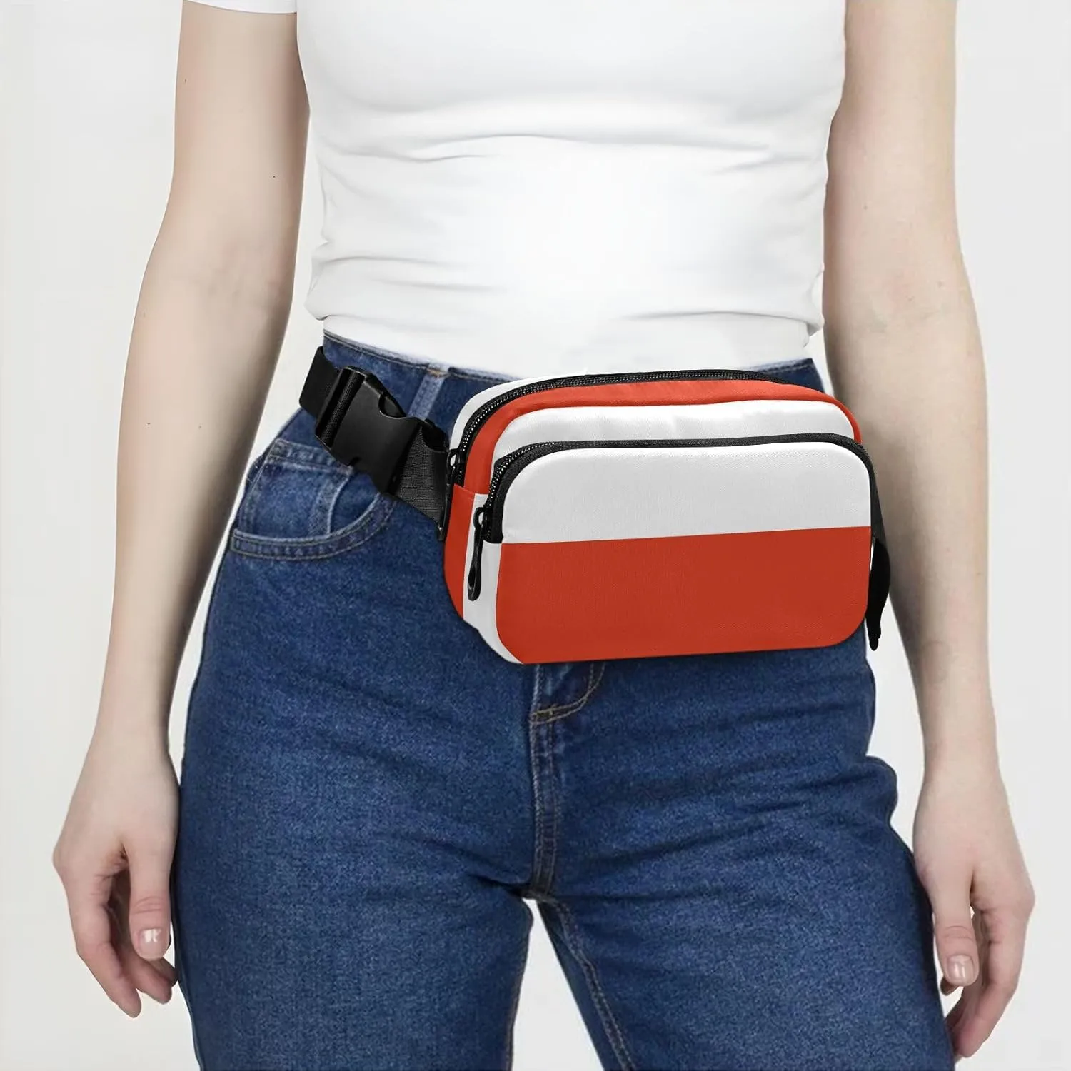 Fanny Packs for Women Men Poland Flag Belt Bag Waist Pouch Packs Crossbody Bag Running Hiking Fanny Pack Gifts for Girls Boys