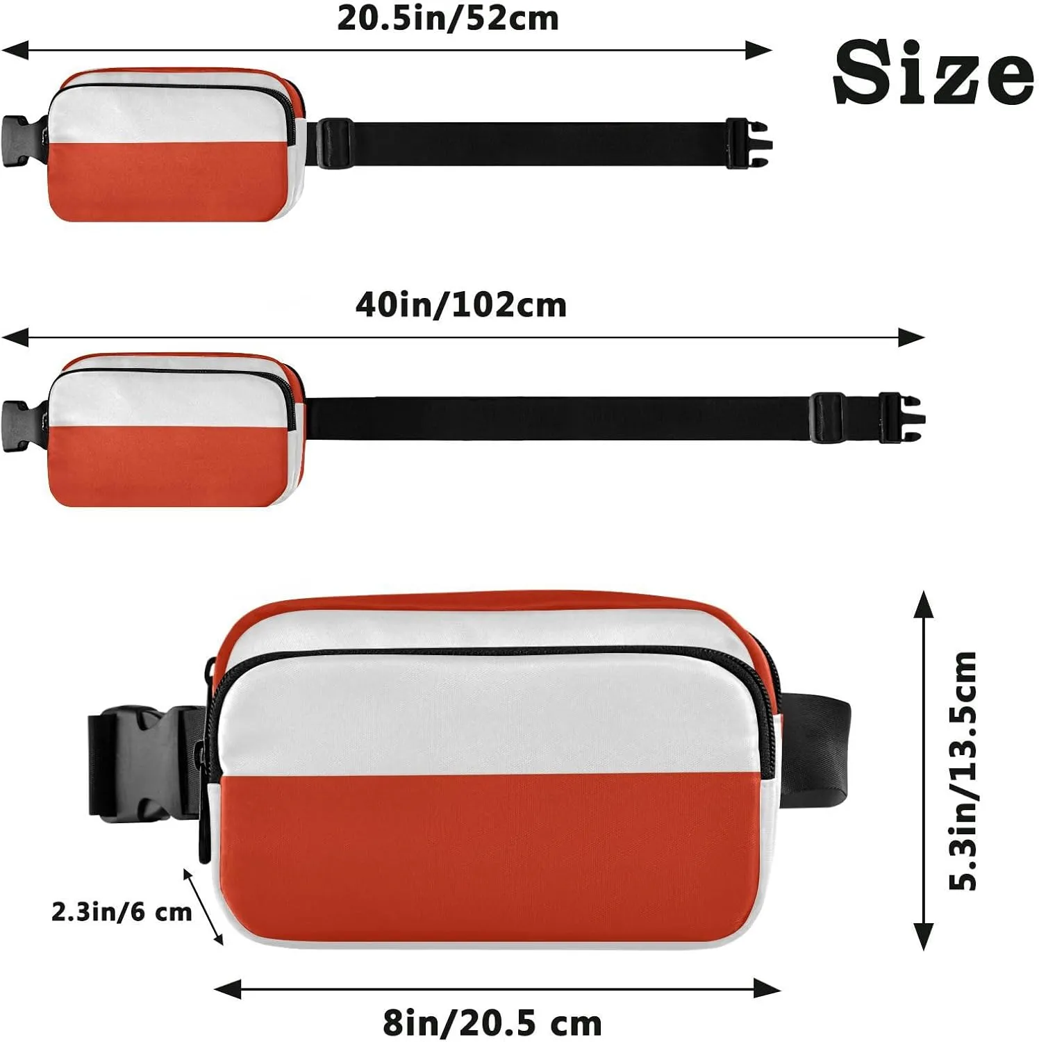 Fanny Packs for Women Men Poland Flag Belt Bag Waist Pouch Packs Crossbody Bag Running Hiking Fanny Pack Gifts for Girls Boys