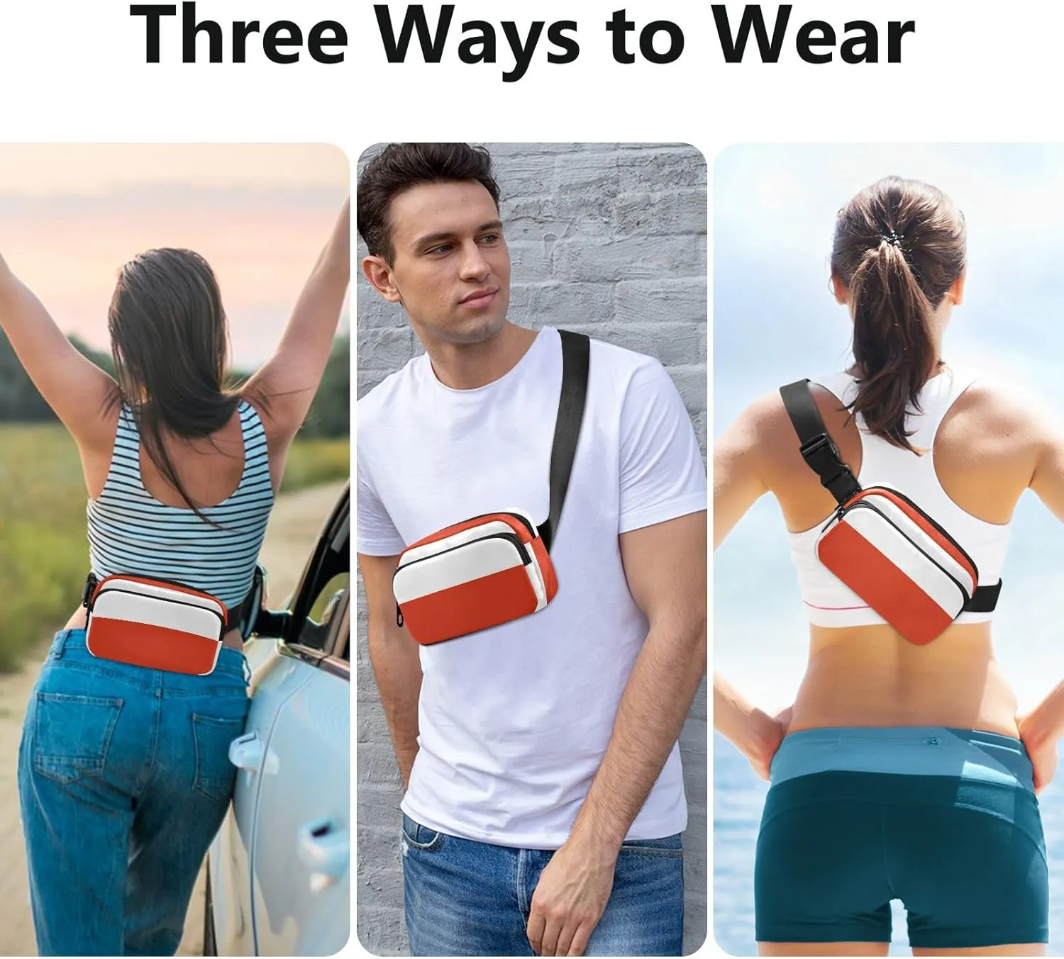 Fanny Packs for Women Men Poland Flag Belt Bag Waist Pouch Packs Crossbody Bag Running Hiking Fanny Pack Gifts for Girls Boys