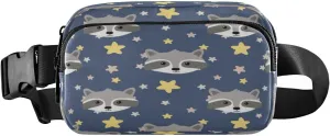 Fanny Packs for Women Men Raccoons Stars Belt Bag Waist Pouch Packs Crossbody Bag Running Hiking Fanny Pack Gifts for Girls Boys
