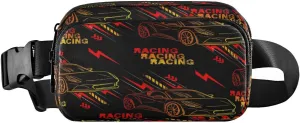 Fanny Packs for Women Men Red Orange Race Car Belt Bag Waist Pouch Packs Crossbody Bag Running Hiking Fanny Pack Gifts for Girls Boys