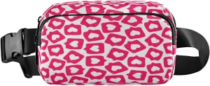 Fanny Packs for Women Men Red Pink Hearts Plaid Belt Bag Waist Pouch Packs Crossbody Bag Running Hiking Fanny Pack Gifts for Girls Boys