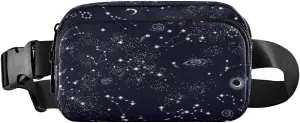Fanny Packs for Women Men Space Galaxy Cloud Star Belt Bag Waist Pouch Packs Constellation Moon Stars Crossbody Bag Running Hiking Fanny Pack Gifts for Girls Boys