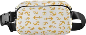 Fanny Packs for Women Men Yellow Anchors Belt Bag Waist Pouch Packs Crossbody Bag Running Hiking Fanny Pack Gifts for Girls Boys