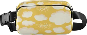 Fanny Packs for Women Men Yellow Beige Popcorn Belt Bag Waist Pouch Packs Crossbody Bag Running Hiking Fanny Pack Gifts for Girls Boys