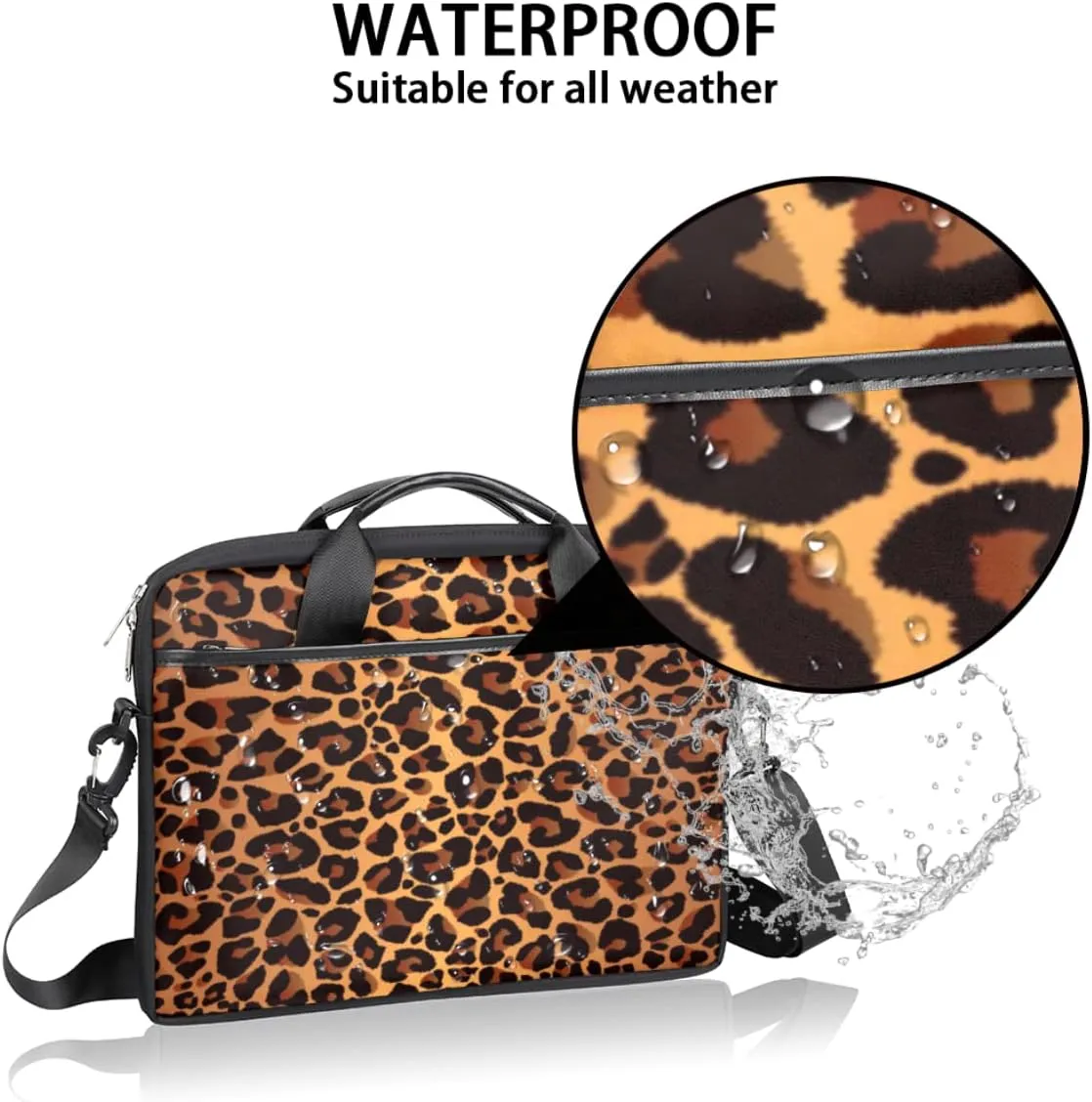 Farmhouse Roosters Laptop Shoulder Messenger Bag Waterproof Laptop Briefcase Handle Padded Strap