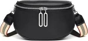 Fashion leather women's bag, saddle bag, casual chest bag, simple shoulder crossbody bag (3 colors optional)