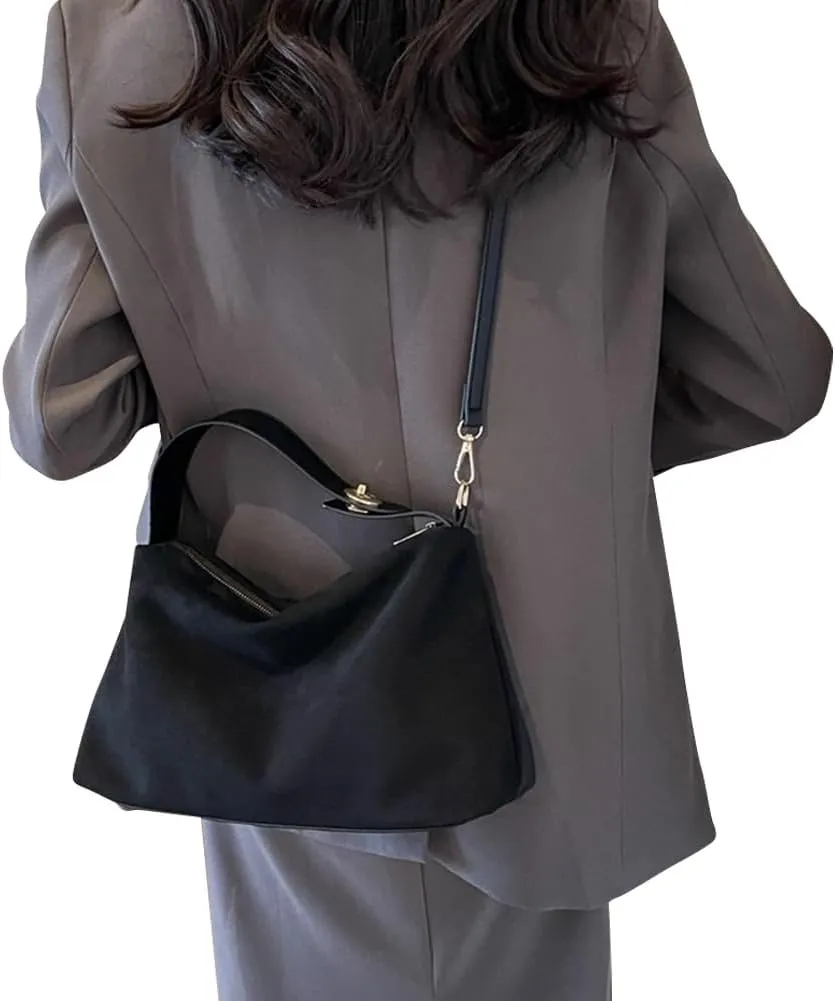 Faux Suede Tote & Crossbody Bags for Women - Trendy Slouchy Handbags for Fall & Winter