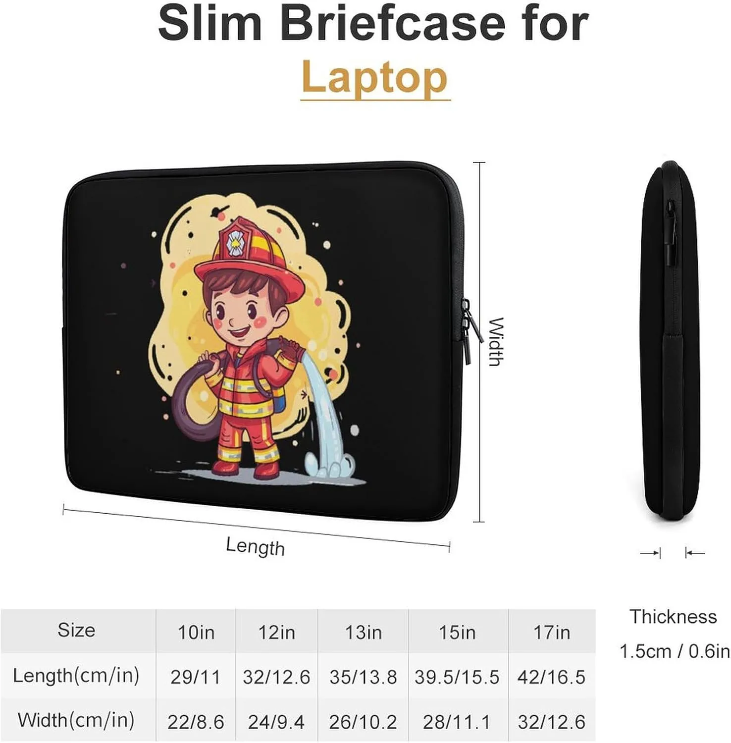 Firefighters Personalized Laptop Bag Business Casual Laptop Cases Slim Computer Bag Briefcase