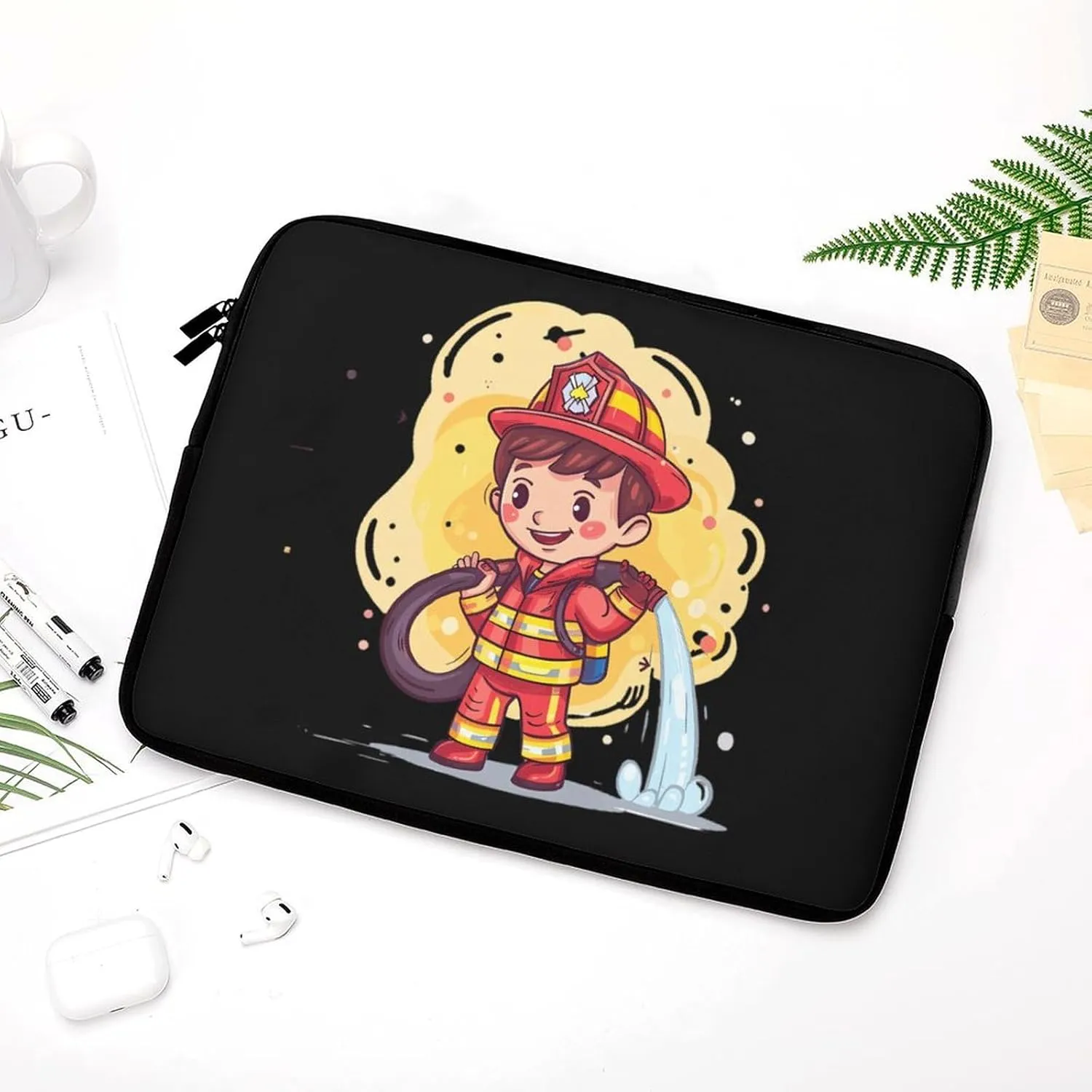 Firefighters Personalized Laptop Bag Business Casual Laptop Cases Slim Computer Bag Briefcase