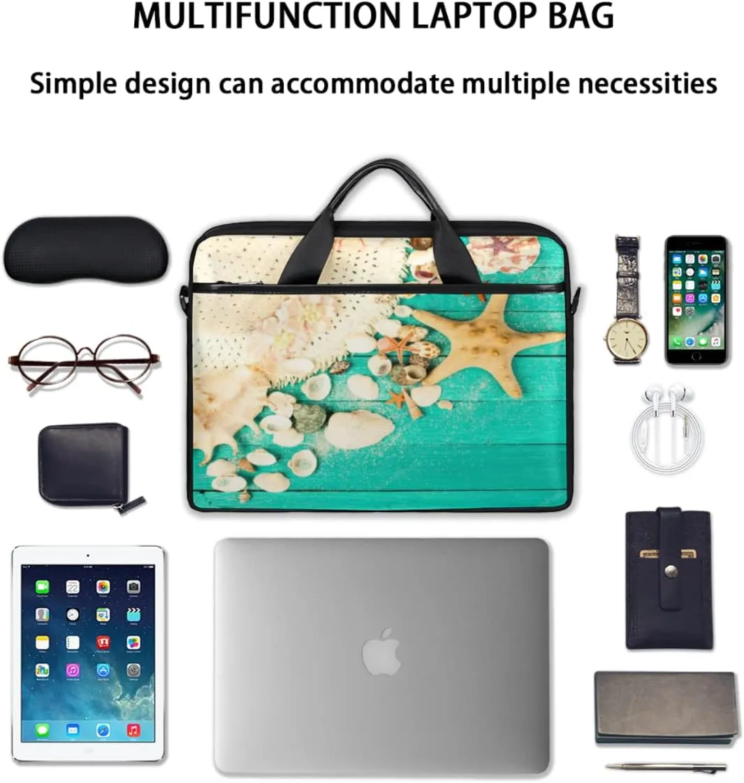 Floral Flower Sunflower Laptop Shoulder Messenger Bag Waterproof Laptop Briefcase with Handle and Padded Strap Case Sleeve