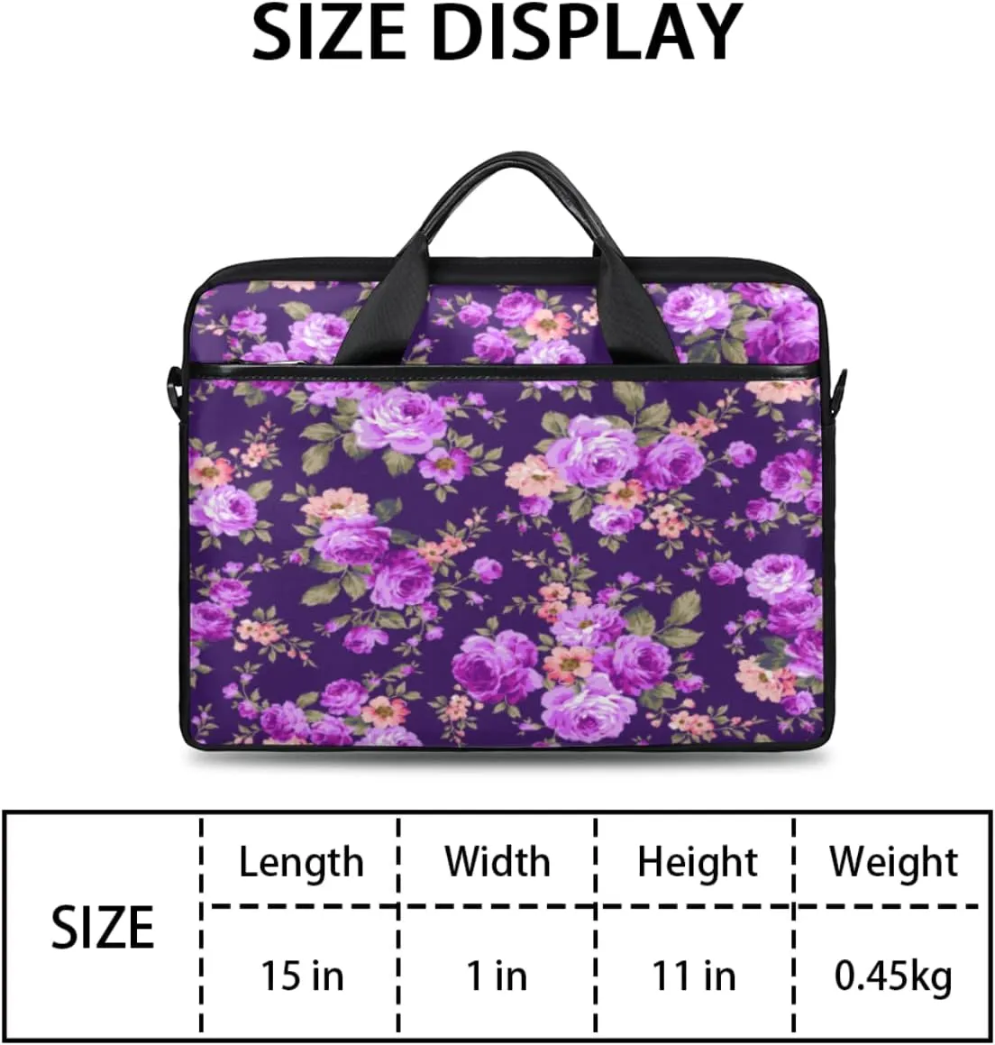 Floral Flower Sunflower Laptop Shoulder Messenger Bag Waterproof Laptop Briefcase with Handle and Padded Strap Case Sleeve