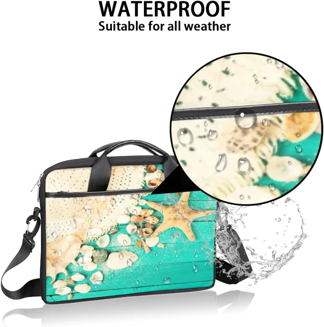 Floral Flower Sunflower Laptop Shoulder Messenger Bag Waterproof Laptop Briefcase with Handle and Padded Strap Case Sleeve